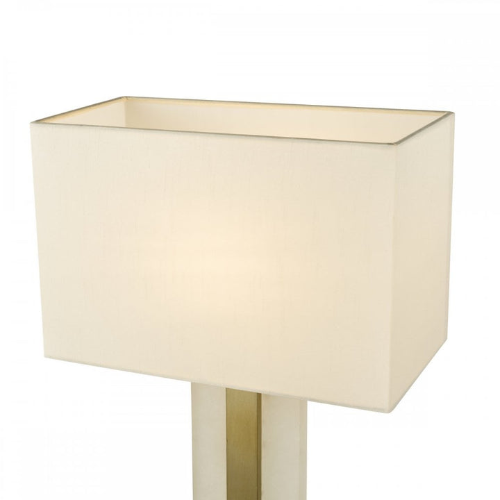 Dar TOK4234 Tokori Table Lamp Alabaster and Brushed Gold With Shade