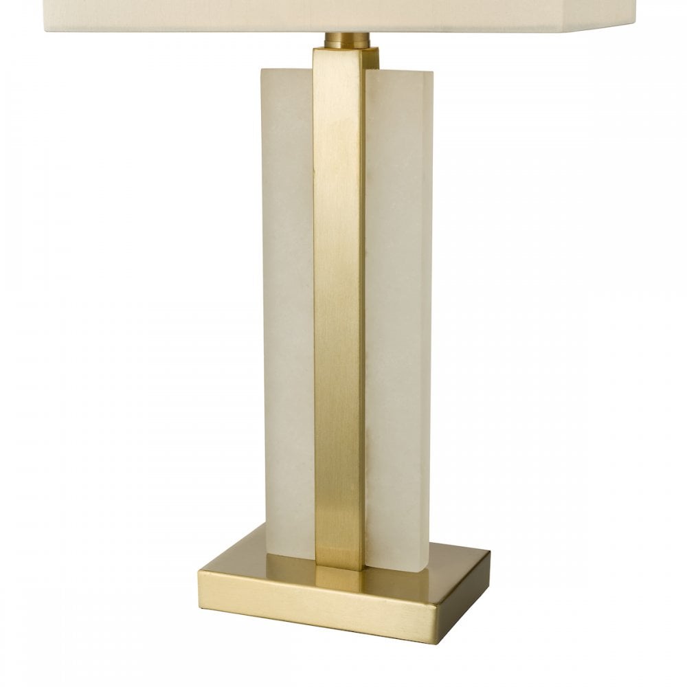 Dar TOK4234 Tokori Table Lamp Alabaster and Brushed Gold With Shade