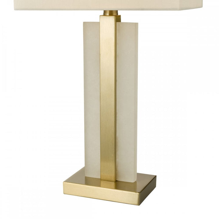 Dar TOK4234 Tokori Table Lamp Alabaster and Brushed Gold With Shade