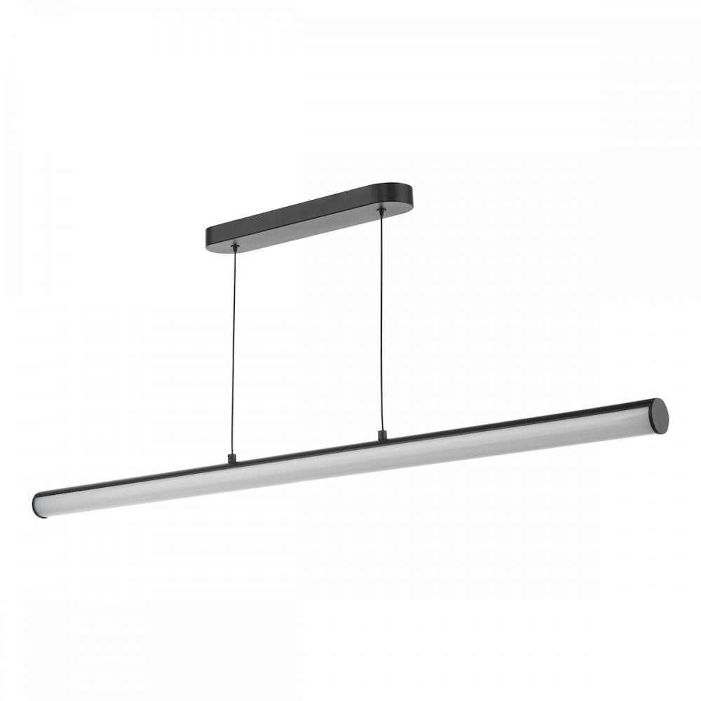 Dar TUB6222 Tube Bar Pendant Satin Black and Opal LED