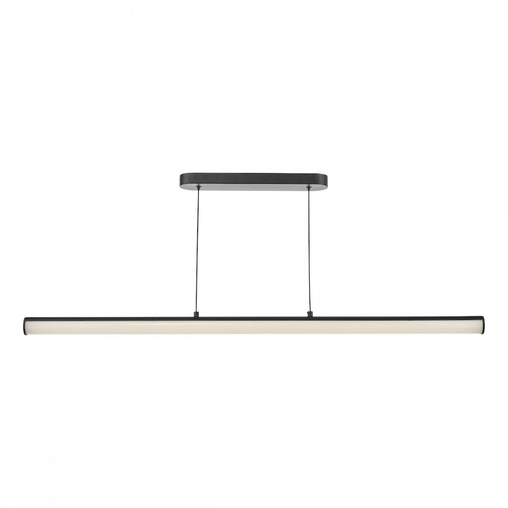 Dar TUB6222 Tube Bar Pendant Satin Black and Opal LED
