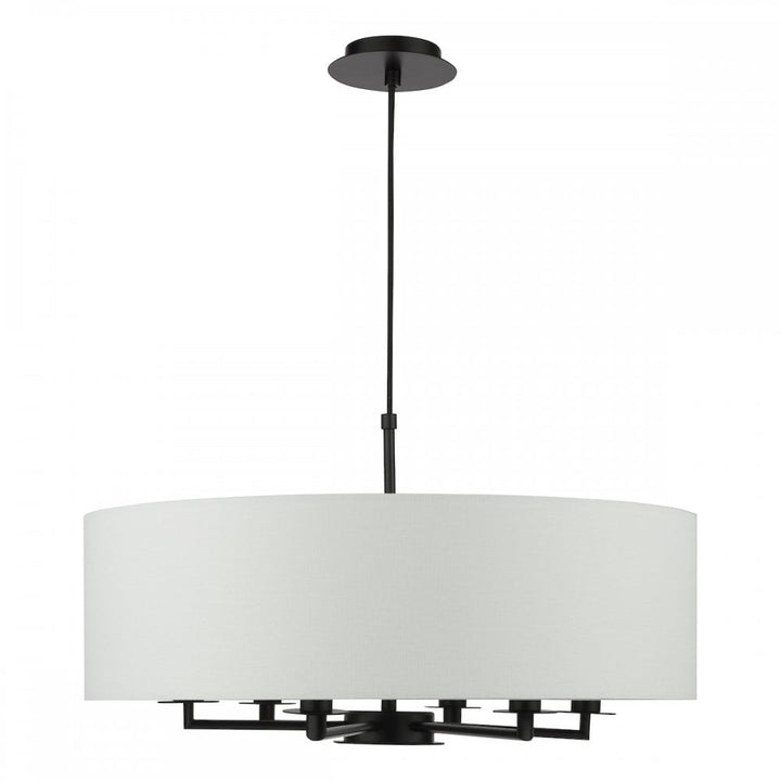Dar TYL6422 Tyler 6 Light Chadelier Matt Black and White With Shade