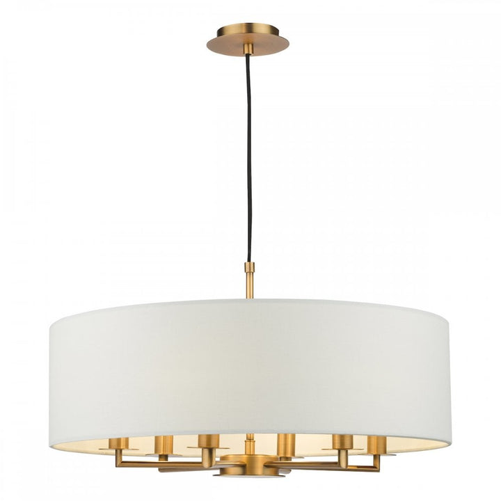 Dar TYL6463 Tyler 6 Light Chandelier Antique Bronze and White With Shade