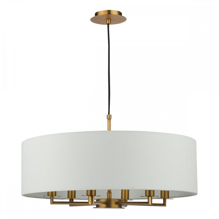 Dar TYL6463 Tyler 6 Light Chandelier Antique Bronze and White With Shade