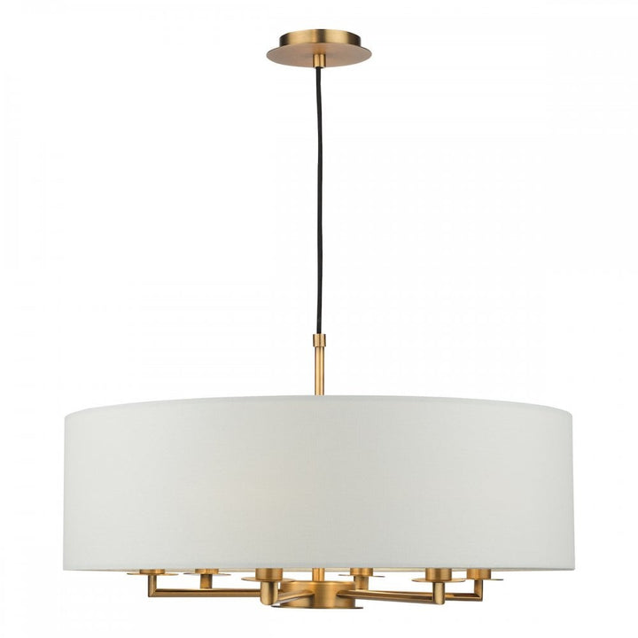 Dar TYL6463 Tyler 6 Light Chandelier Antique Bronze and White With Shade