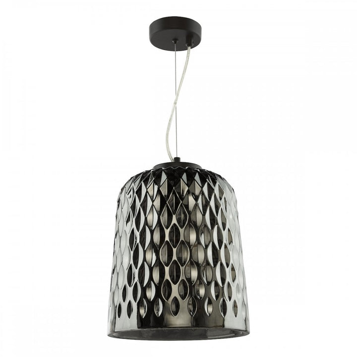 Dar VAR0110 Varius Pendant Matt Black and Smoked Glass
