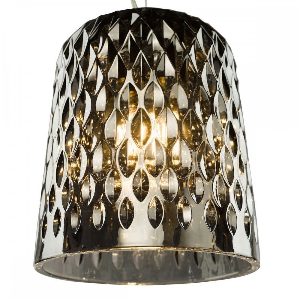 Dar VAR0110 Varius Pendant Matt Black and Smoked Glass