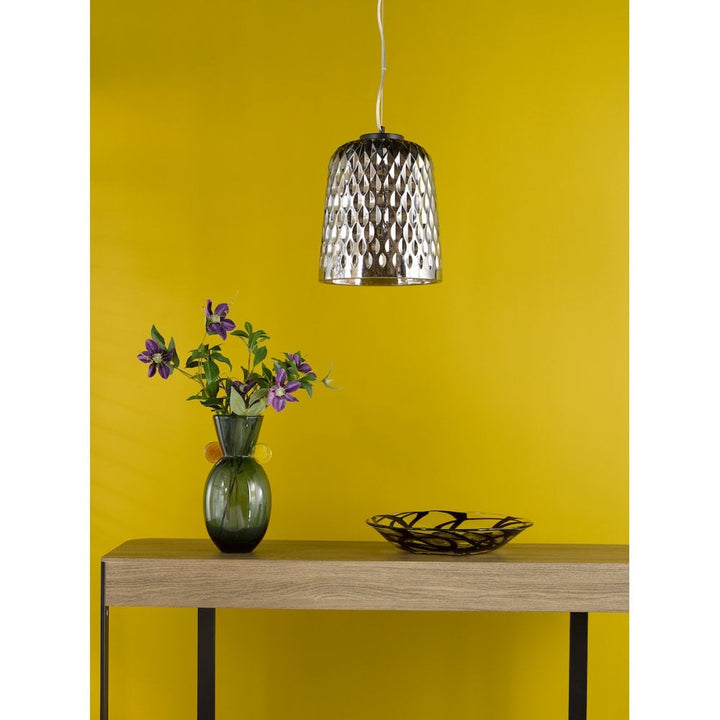 Dar VAR0110 Varius Pendant Matt Black and Smoked Glass