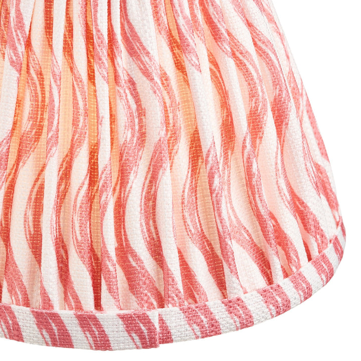 Endon 113733 Anvil Swan & Ripple 16cm Wall Light Antique Brass & Coral Pink Fabric