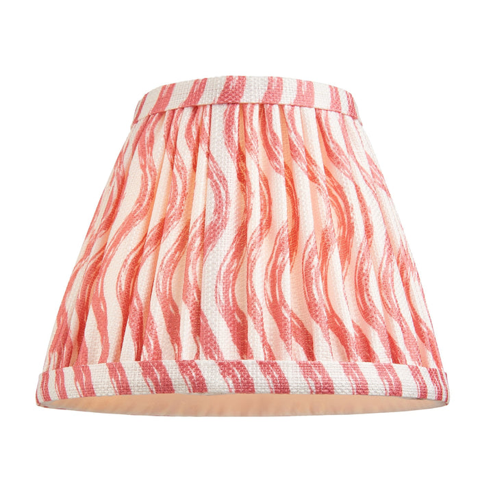 Endon 113733 Anvil Swan & Ripple 16cm Wall Light Antique Brass & Coral Pink Fabric