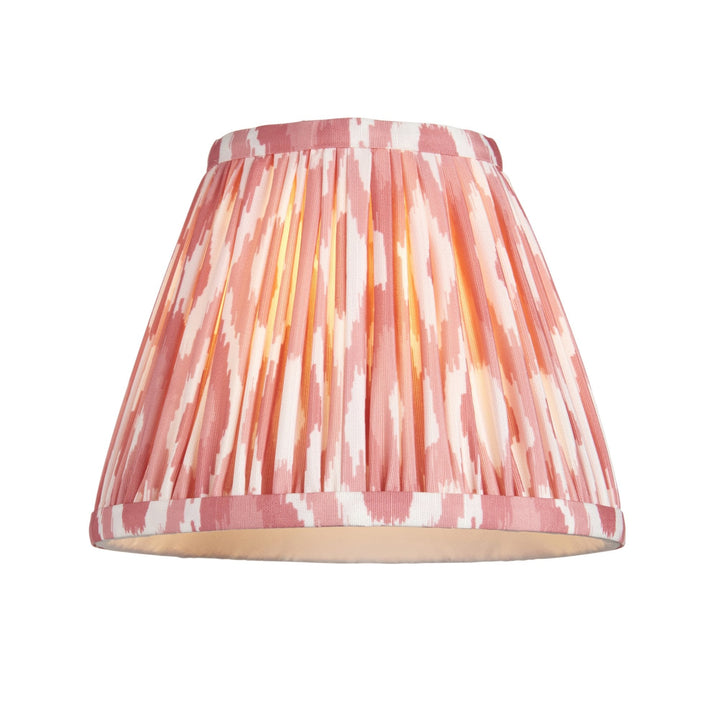 Endon 114088 Ripple Curve & Ikat 16cm Wall Light Antique Brass & Coral Pink Fabric
