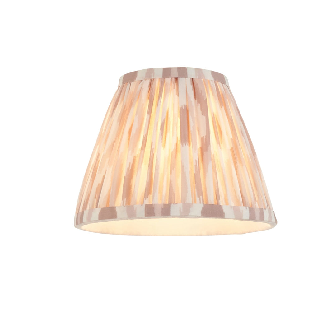Endon 114102 Ripple Curve & Ikat 16cm Wall Light Antique Brass & Neutral Print Fabric