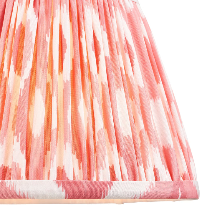Endon 114153 Diamond Tall & Ikat 20cm Wall Light Antique Brass & Coral Pink Fabric