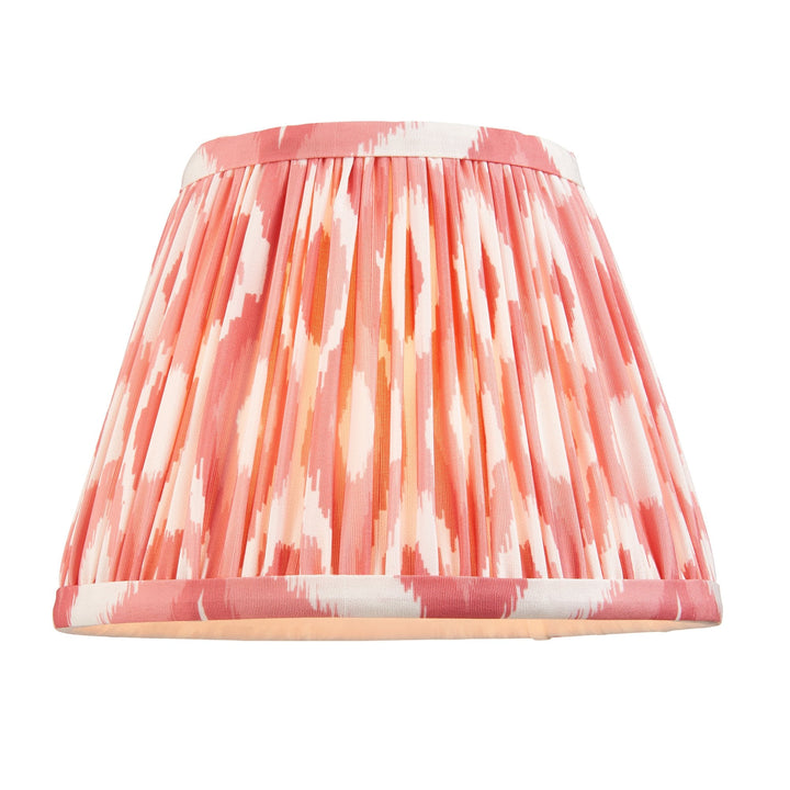 Endon 114153 Diamond Tall & Ikat 20cm Wall Light Antique Brass & Coral Pink Fabric