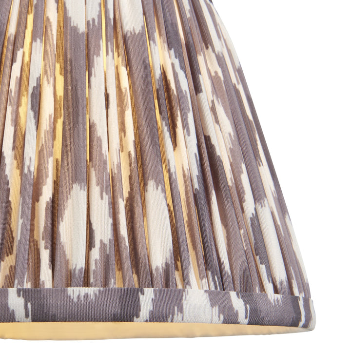 Endon 114161 Diamond Tall & Ikat 20cm Wall Light Antique Brass & Pearl Grey Fabric