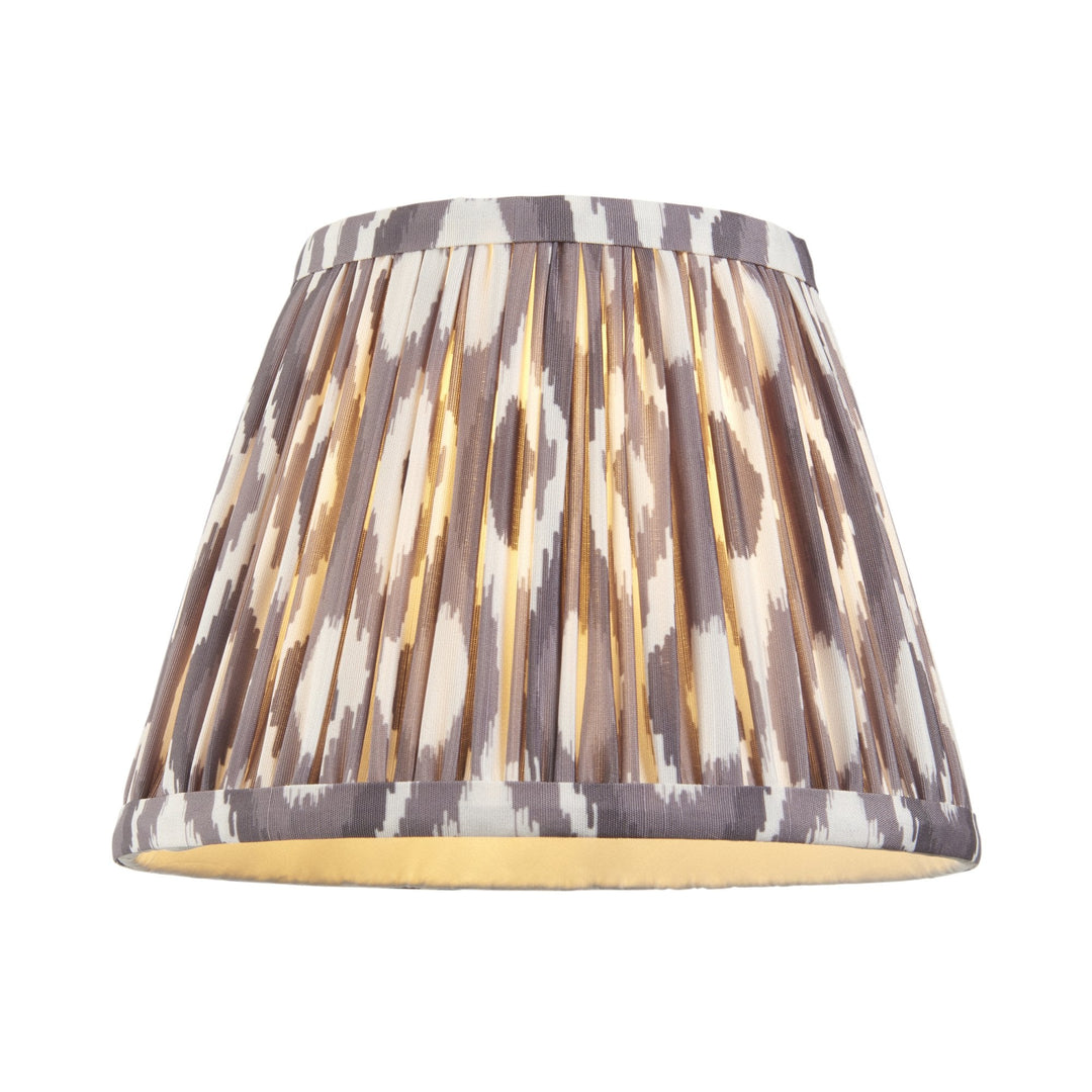 Endon 114161 Diamond Tall & Ikat 20cm Wall Light Antique Brass & Pearl Grey Fabric