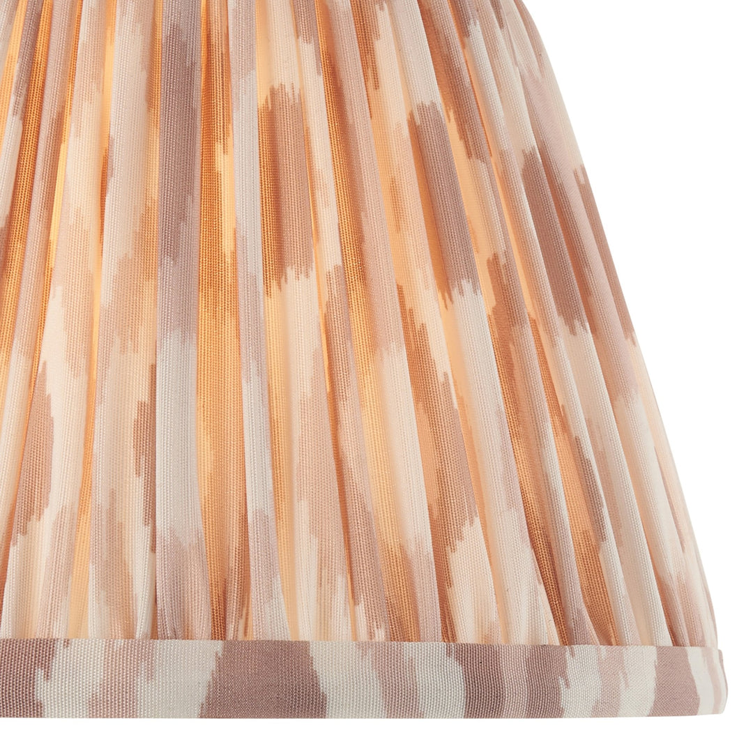 Endon 114166 Diamond Tall & Ikat 20cm Wall Light Antique Brass & Neutral Print Fabric