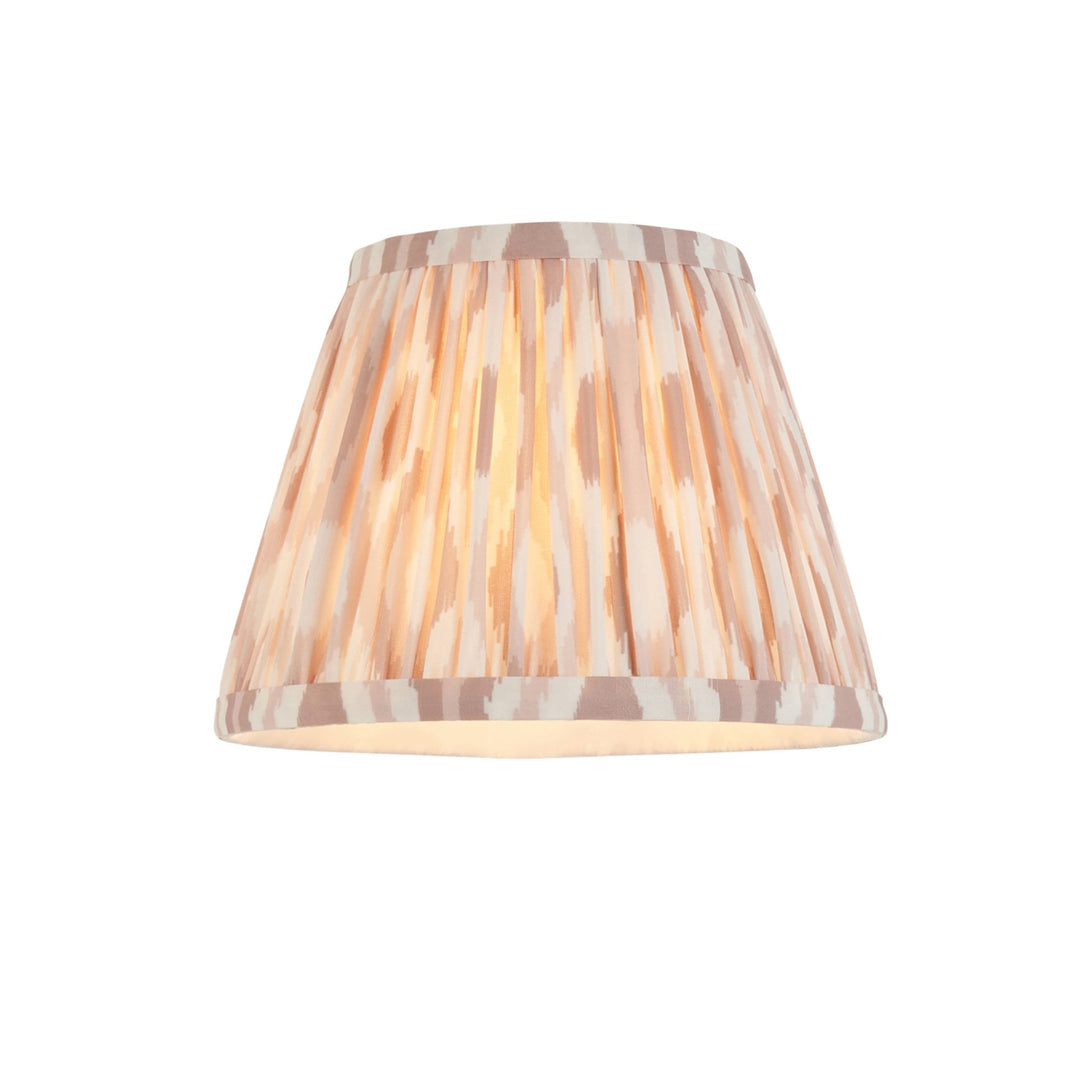 Endon 114166 Diamond Tall & Ikat 20cm Wall Light Antique Brass & Neutral Print Fabric