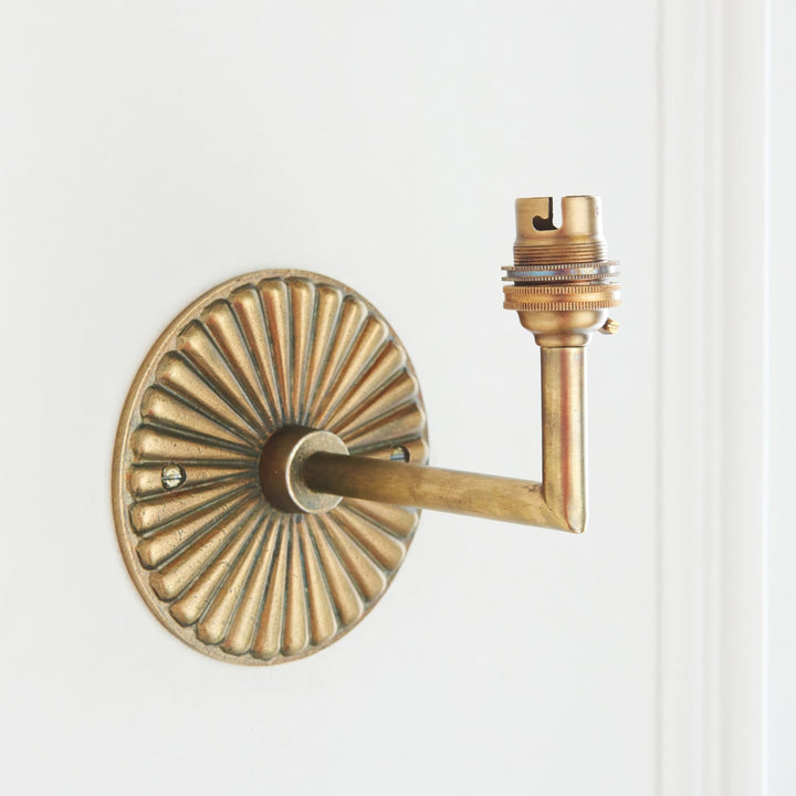 Endon 115317 Dahlia Angle & Zigzag 16cm Wall Light Antique Brass & Pearl Grey Fabric