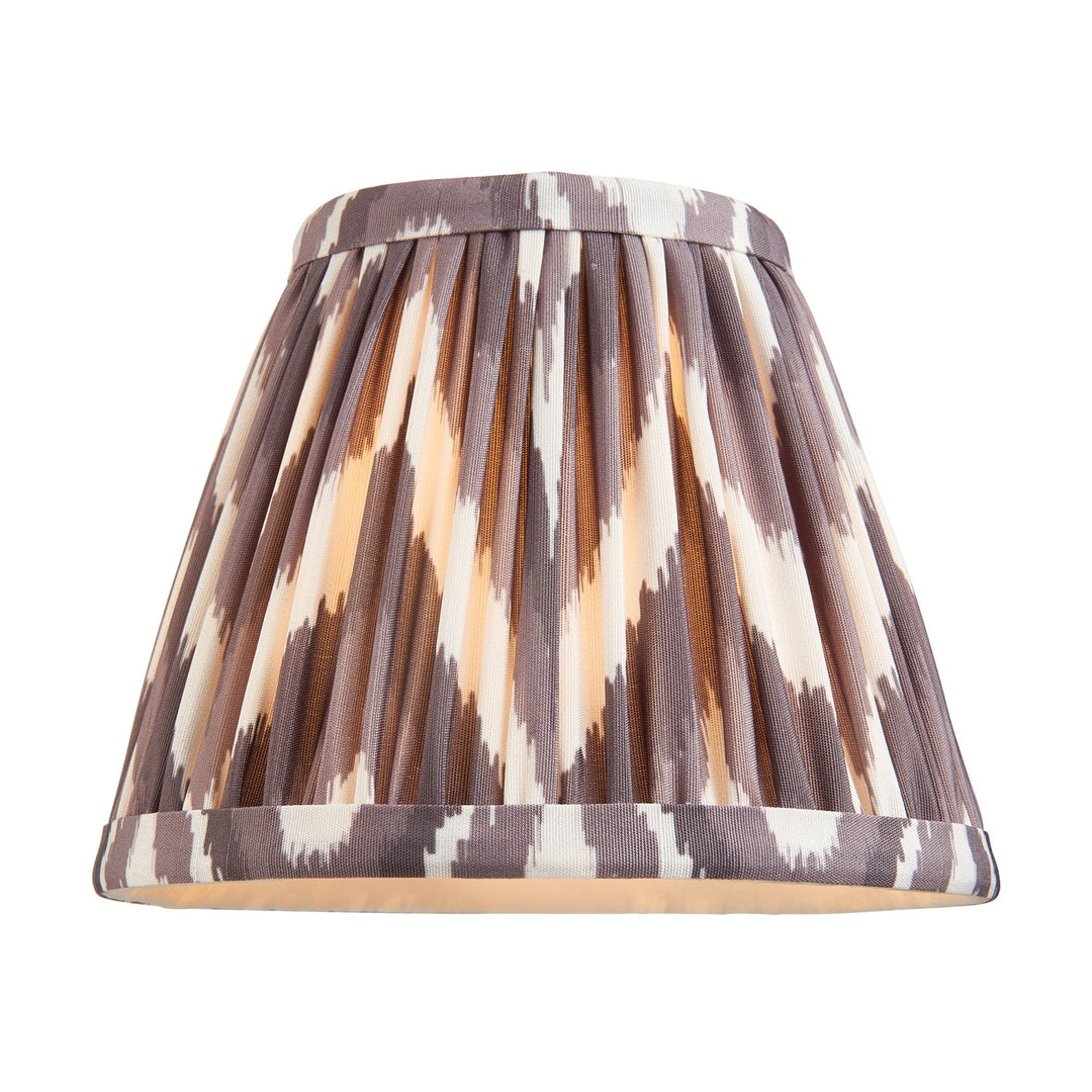 Endon 115317 Dahlia Angle & Zigzag 16cm Wall Light Antique Brass & Pearl Grey Fabric