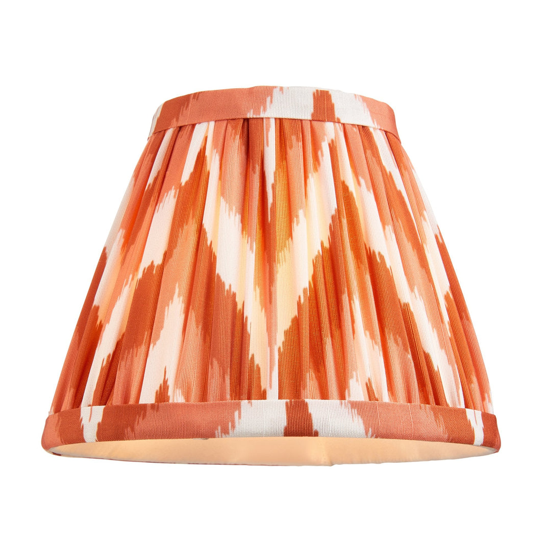 Endon 115325 Dahlia Angle & Zigzag 16cm Wall Light Antique Brass & Apricot Orange Fabric