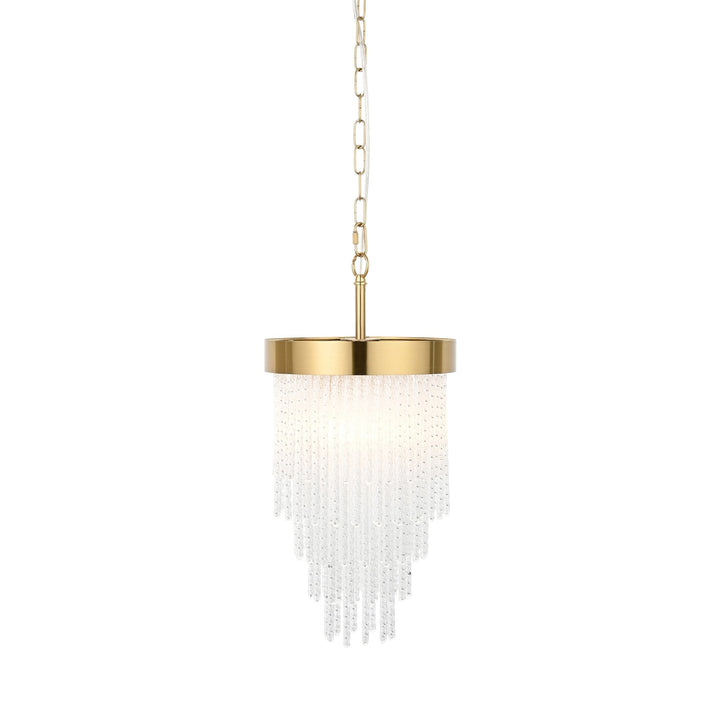 Endon 115345 Anistoria Pendant Brushed Aged Brass Plate & Clear Glass