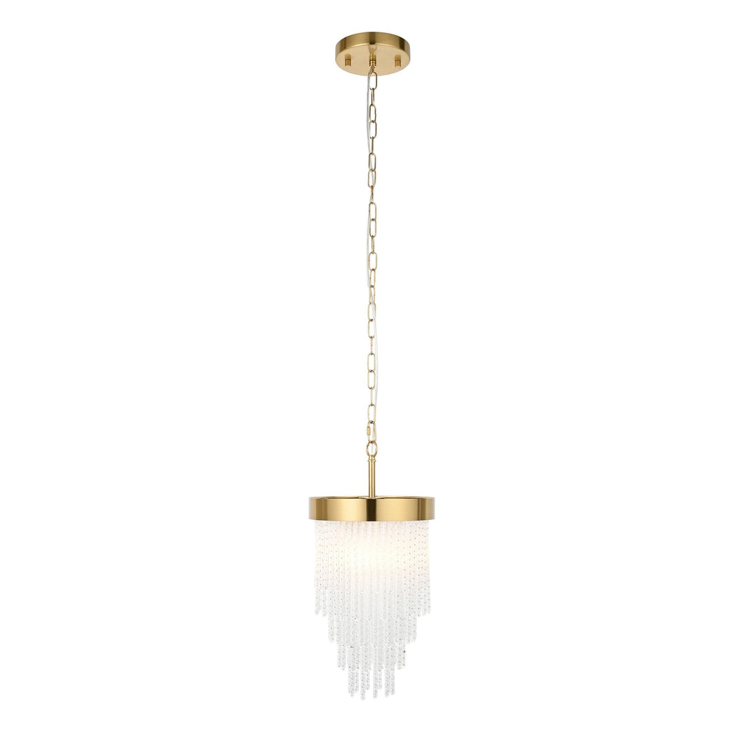 Endon 115345 Anistoria Pendant Brushed Aged Brass Plate & Clear Glass