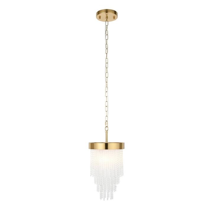 Endon 115345 Anistoria Pendant Brushed Aged Brass Plate & Clear Glass
