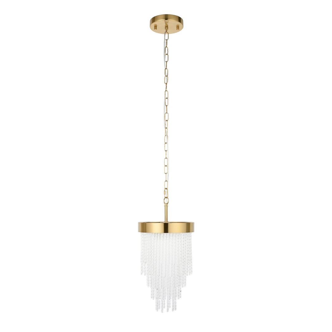 Endon 115345 Anistoria Pendant Brushed Aged Brass Plate & Clear Glass