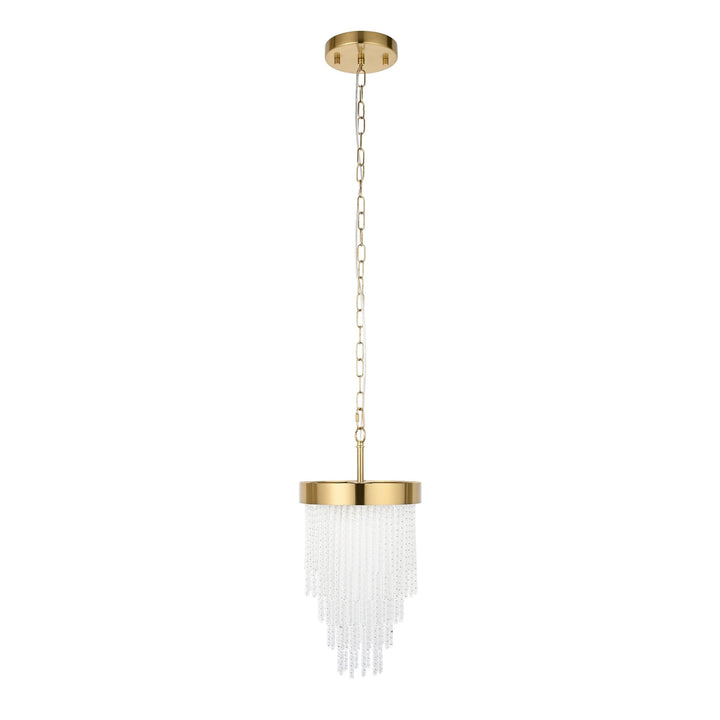 Endon 115345 Anistoria Pendant Brushed Aged Brass Plate & Clear Glass
