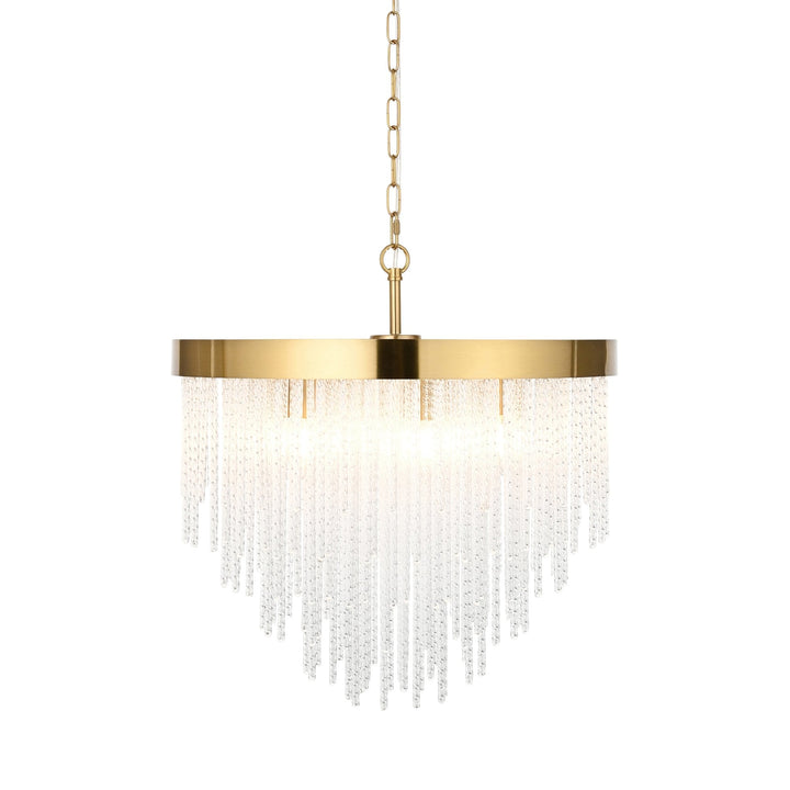 Endon 115346 Anistoria 5 Light Pendant Brushed Aged Brass Plate & Clear Glass