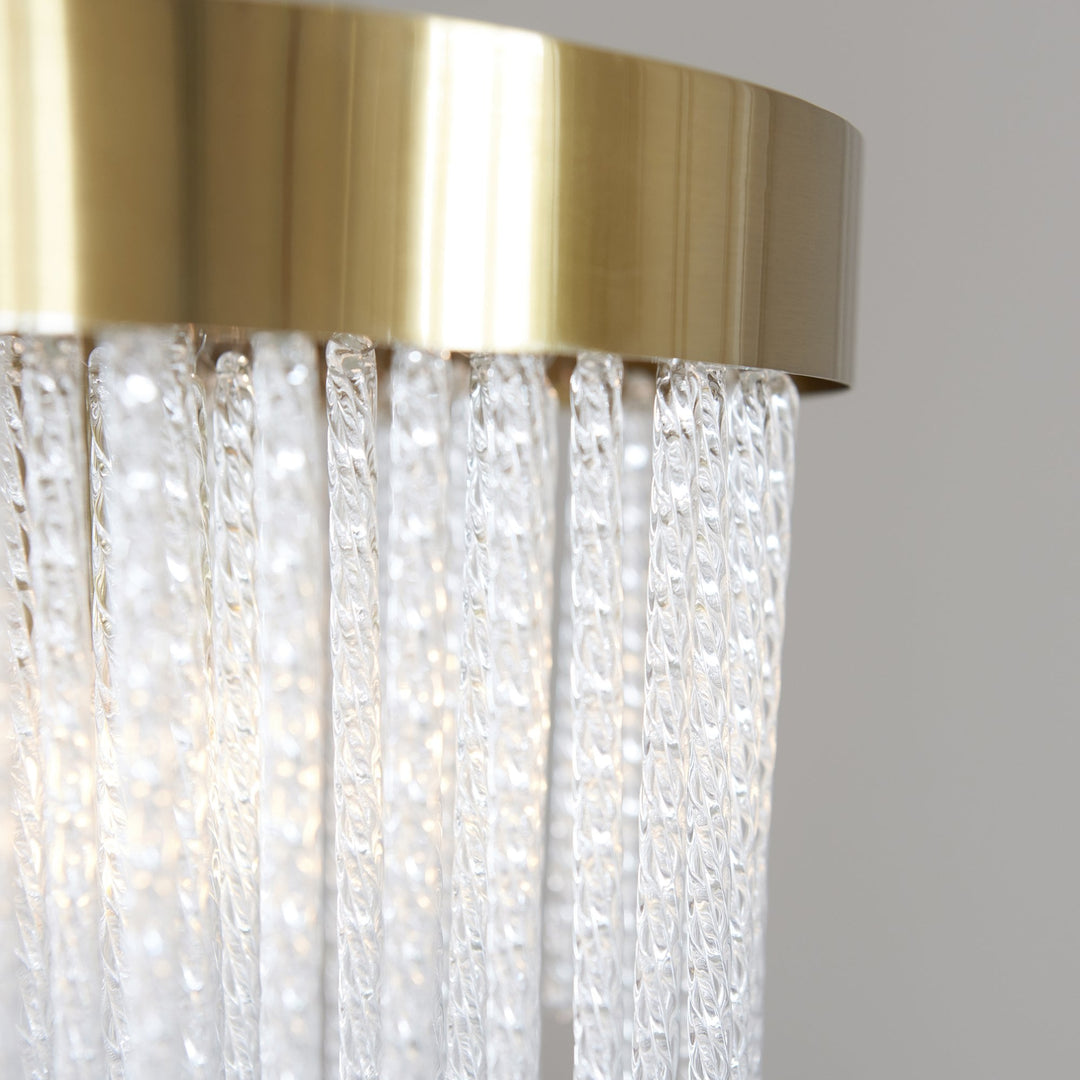Endon 115346 Anistoria 5 Light Pendant Brushed Aged Brass Plate & Clear Glass