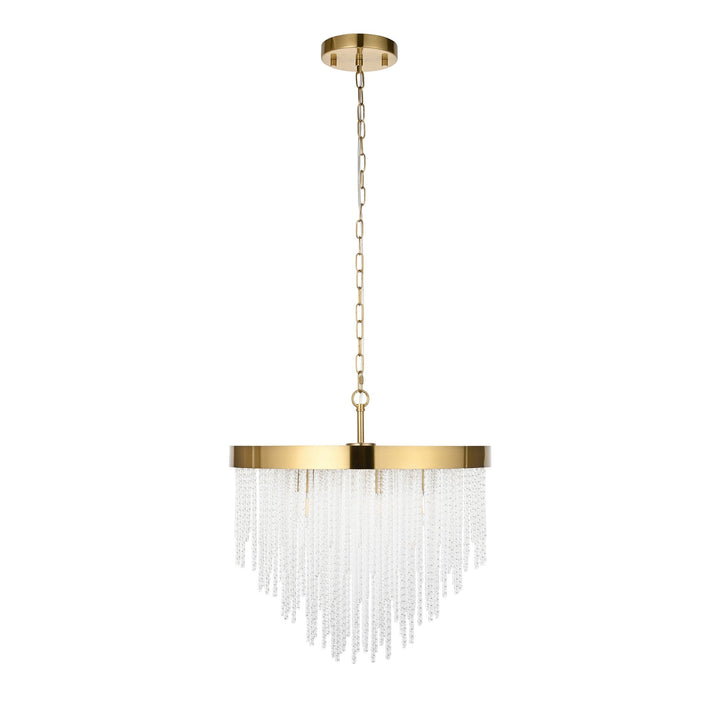 Endon 115346 Anistoria 5 Light Pendant Brushed Aged Brass Plate & Clear Glass