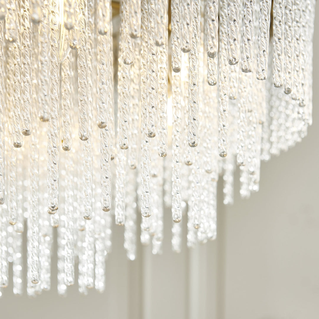 Endon 115347 Anistoria Grand 9 Light Pendant Brushed Aged Brass Plate & Clear Glass