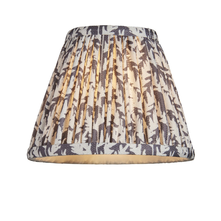 Endon 115459 Halo Swan & Leaf 16cm Wall Light Antique Brass & Pearl Grey Fabric