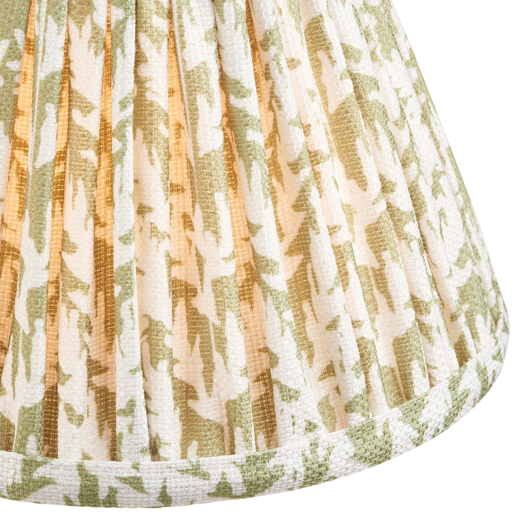 Endon 115463 Halo Swan & Leaf 16cm Wall Light Antique Brass & Herb Garden Green Fabric