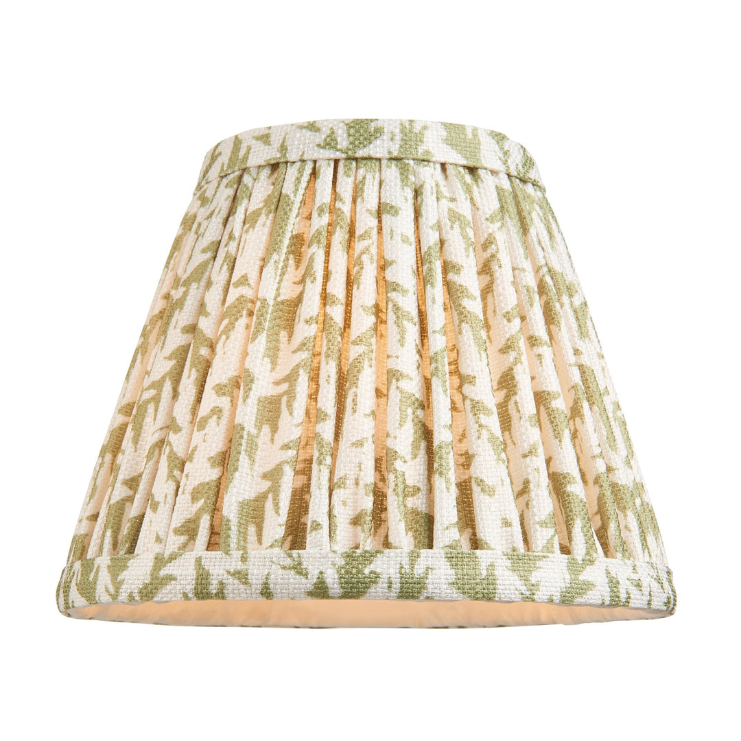 Endon 115463 Halo Swan & Leaf 16cm Wall Light Antique Brass & Herb Garden Green Fabric