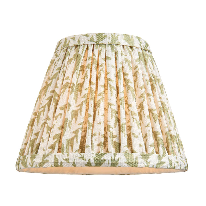 Endon 115463 Halo Swan & Leaf 16cm Wall Light Antique Brass & Herb Garden Green Fabric