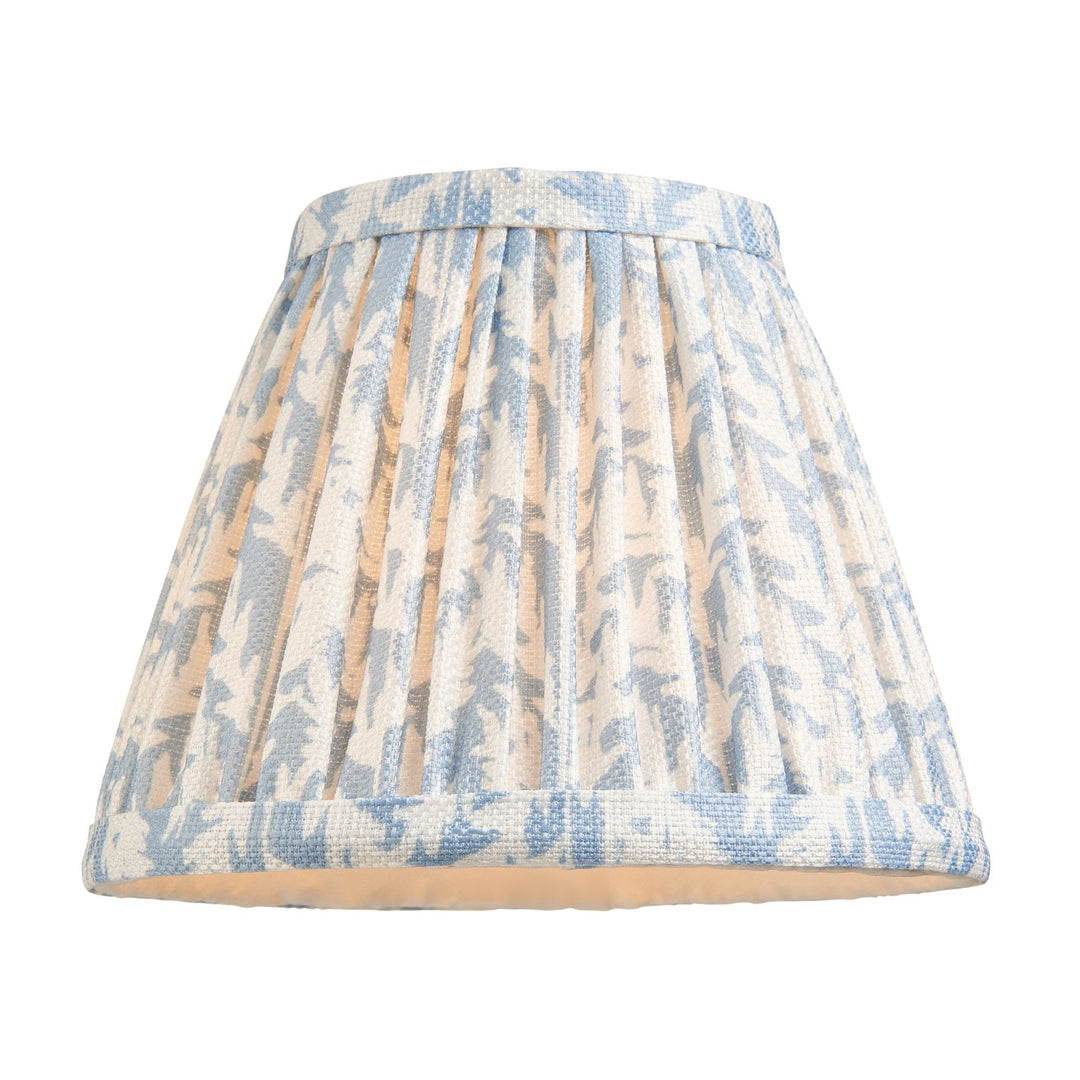Endon 115464 Halo Swan & Leaf 16cm Wall Light Antique Brass & Shell Bay Blue Fabric
