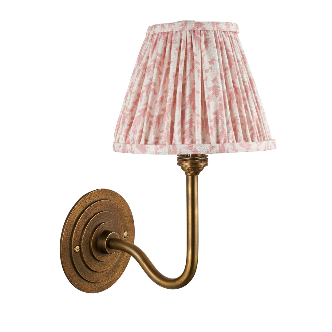 Endon 115465 Halo Swan & Leaf 16cm Wall Light Antique Brass & Peachy Keen Fabric