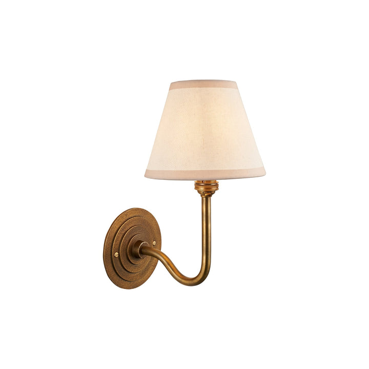 Endon 115473 Halo Swan & Ivy 16cm Wall Light Antique Brass & Vintage White Fabric