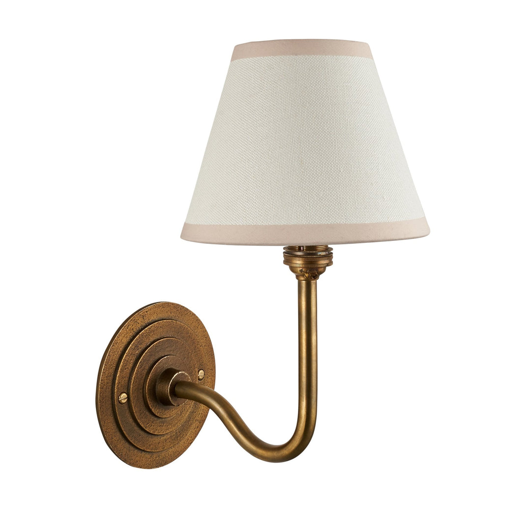 Endon 115473 Halo Swan & Ivy 16cm Wall Light Antique Brass & Vintage White Fabric