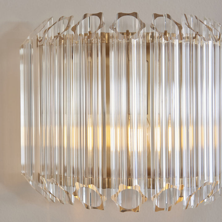 Endon 117516 Valentina Wall Light Brushed Aged Brass Plate & Clear Glass