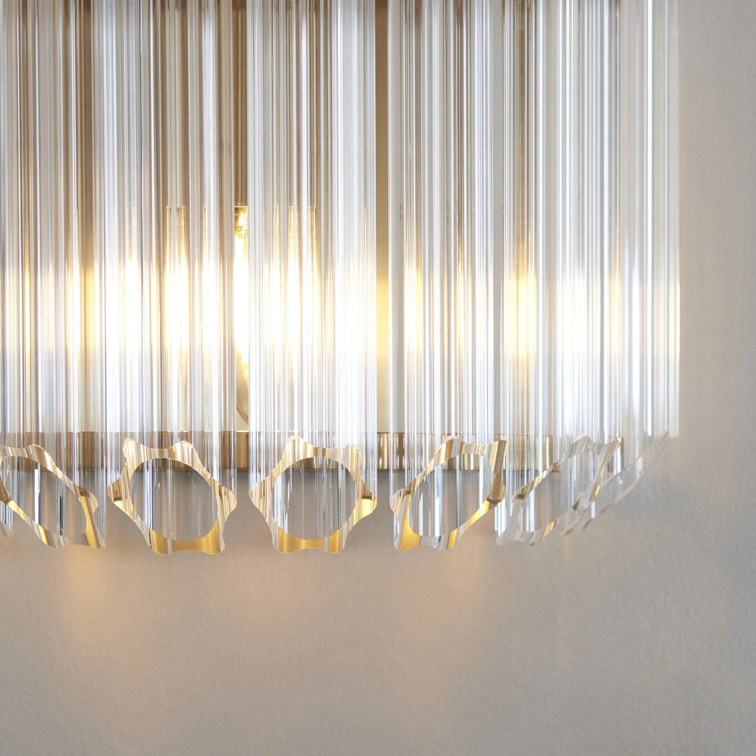 Endon 117516 Valentina Wall Light Brushed Aged Brass Plate & Clear Glass
