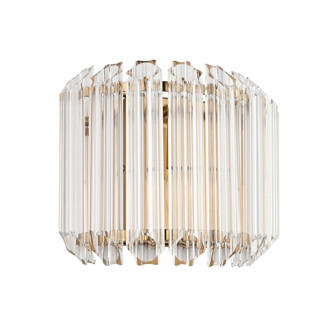 Endon 117516 Valentina Wall Light Brushed Aged Brass Plate & Clear Glass