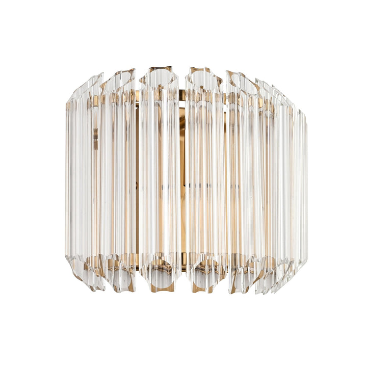 Endon 117516 Valentina Wall Light Brushed Aged Brass Plate & Clear Glass