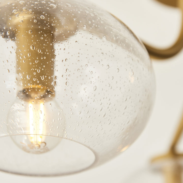 Endon 118507 Jacob 3 Light Semi Flush Ceiling Light Warm Brass Plate & Clear Bubble Glass