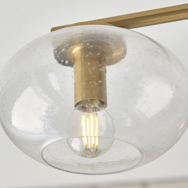 Endon 118508 Jacob 5 Light Semi Flush Ceiling Light Warm Brass Plate & Clear Bubble Glass