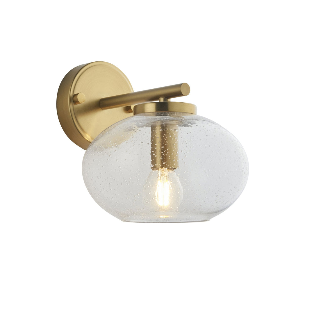 Endon 118509 Jacob Wall Light Warm Brass Plate &amp; Clear Bubble Glass (S)