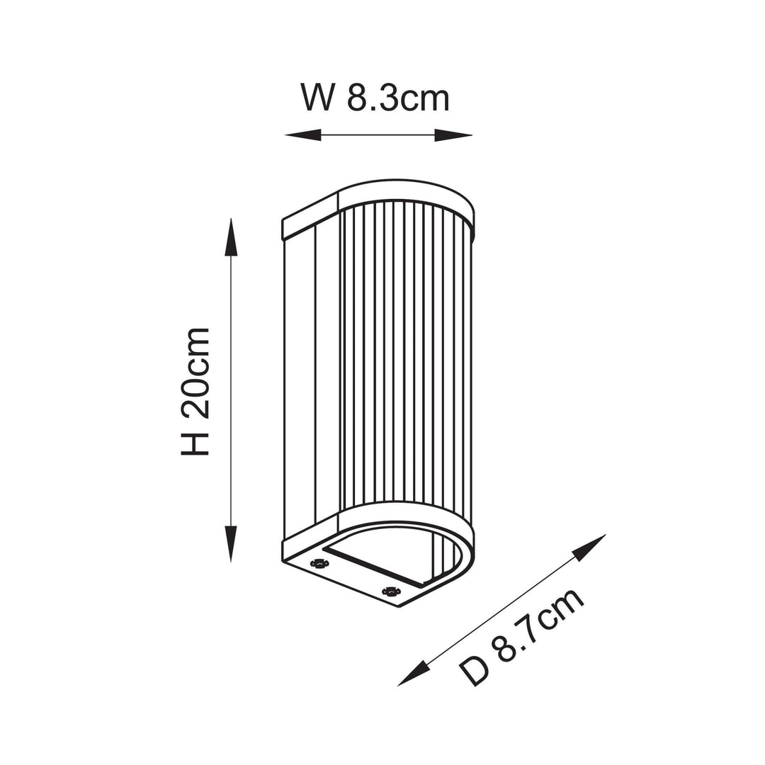 Endon 118596 Ridgeton Wall Light Antique Brass Plate & Clear Ribbed Glass